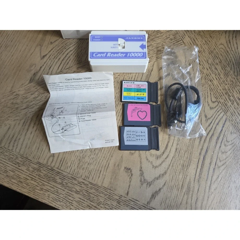 Janome Card Reader 10000 Memory Craft For Sewing Embroidery Machine Plus Extras